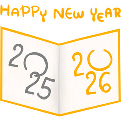 Happy New Year Greeting Card 2025 to 2026