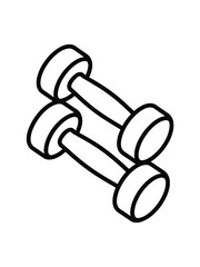 Simple line drawing of two dumbbells for fitness and exercise