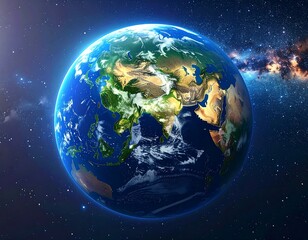 Obraz premium Earth seen from space, with cosmic background
