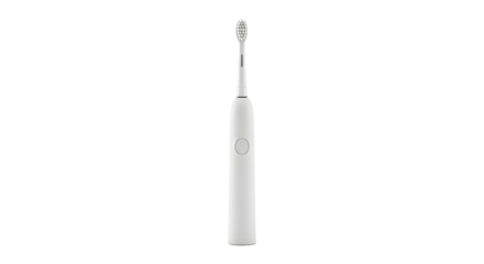 Minimalist power toothbrush for personal wellness, a plain object isolated on a clean white background with no logo or text