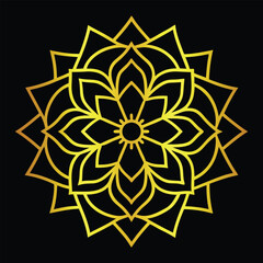 Golden mandala geometric pattern spiritual symmetry abstract art