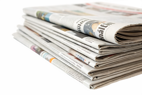 Pile of newspapers On Transparent Background