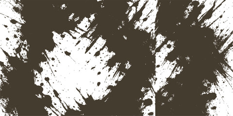 Black and white grunge background with ink splatter texture and vintage design