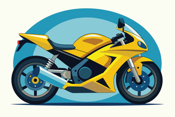 Obraz premium Yellow Sport Motorcycle Illustration sport bike vehicle