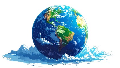 Earth surrounded by clouds