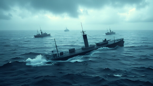 Concept of british poind sinking in the sea