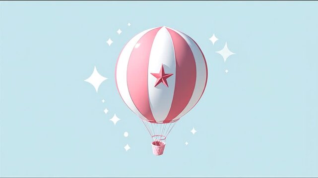 Pink striped hot air balloon