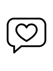 Speech bubble with heart icon for social media and love messages