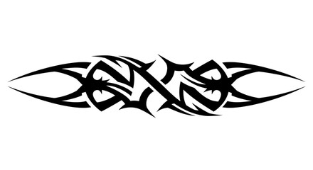 Abstract Tribal Tattoo Ornament Ornamental Tattoo Design with Intertwined Elements