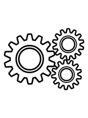 Interlocking gears working together in mechanical system