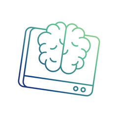 Brain-Computer Interface icon with white background vector stock illustration