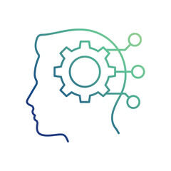 Machine Learning icon with white background vector stock illustration