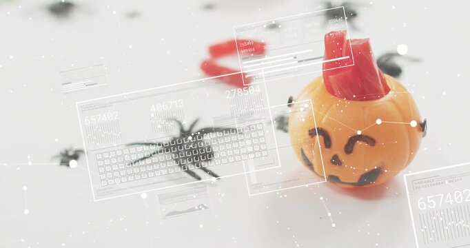 After one second overlays fading, sliding over pumpkin and spider as snow drifting for data updates