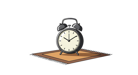 Classic alarm clock on the mat