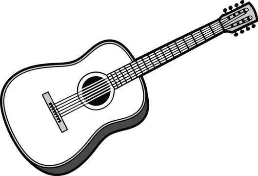 Acoustic Guitar Isolated Design. Classic Acoustic Guitar Illustration. Wooden Acoustic Guitar Artwork. Music Acoustic Guitar Drawing. Realistic Acoustic Guitar Clipart. Traditional Acoustic Guitar