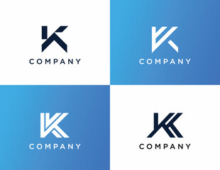 Collection of Four Distinct Modern K Letter Logo Designs for Corporate Identity