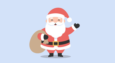 santa claus with a gift on christmas