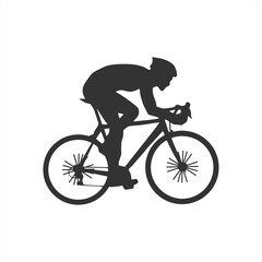 Naklejka premium Dynamic Road Cyclist Silhouette Vector Icon