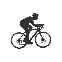Dynamic Road Cyclist Silhouette Vector Icon