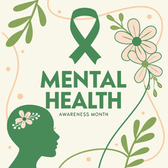 Mental health awareness month graphic design with positive messaging