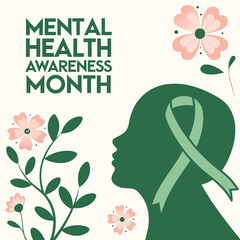 Mental health awareness month design promoting well being