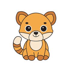 Cute cartoon civet with adorable expression
