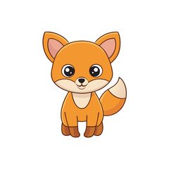 Adorable cartoon fox with big eyes