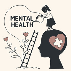 Illustration symbolizing mental health care and support