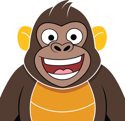 Fototapeta premium Smiling Cartoon Gorilla Vector 