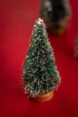 Christmas background for postcard Santa Claus fir tree