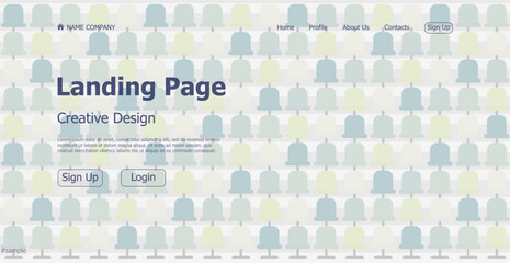 Landing page one page sports football website web page design - Vector illustration