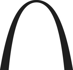 Parabolic arch silhouette illustration featuring symmetrical upside-down U shape, minimalist black design, geometric structure, and architectural vector concept © SHAHARIAR