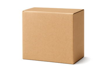 Cardboard mailing shipping delivery package box on transparent background