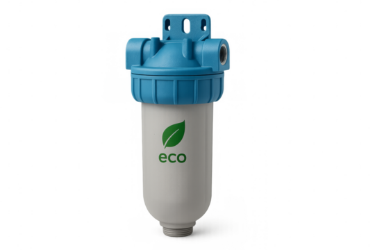 Water filter blue white housing eco logo