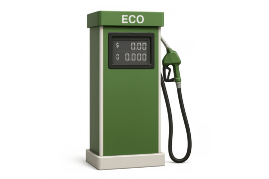 Eco green fuel pump filling station concept
