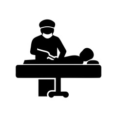 Surgical intervention featuring medical professionals and a patient on the table