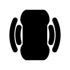Black and white icon illustration symbolizing a device on vibrate mode