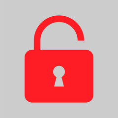 Lock icon collection. Locked and unlocked green, black, white, transparent, red line icon set. Flat security symbol. Vector illustration.