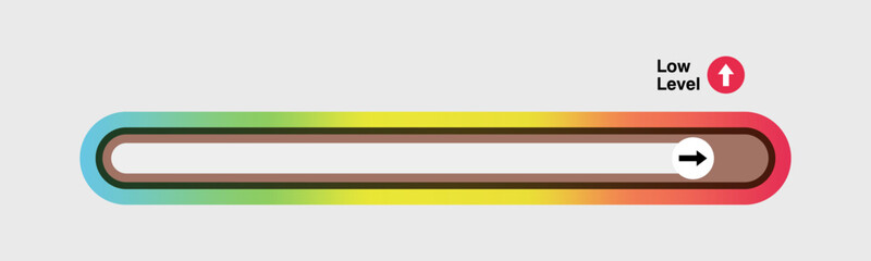 Gradient Progress Bar Vector – Horizontal Low-Level Indicator with Arrow Movement