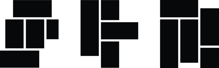 Dynamic Black Geometric Layouts with White Space for Design Concepts