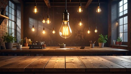 Industrial workspace with warm lighting