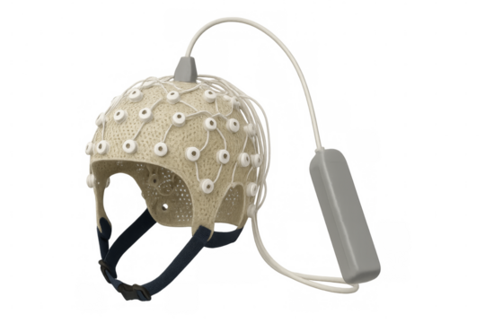 Eeg cap technology measuring brain activity with sensors