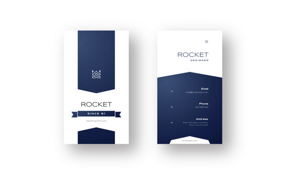 Elegant Corporate Business Card Template with Vertical Layout