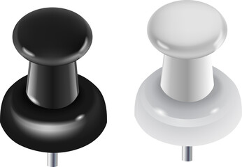 illustration of  push pins set 