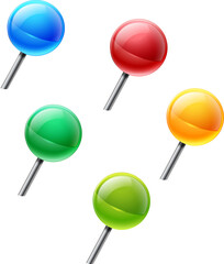 illustration of  push pins set 