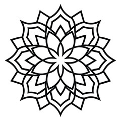 Symmetrical floral mandala pattern design art