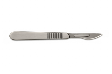Surgical scalpel blade instrument on transparent background