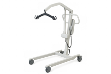 Medical patient lift hoist aiding mobility on transparent background
