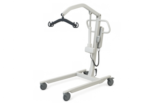 Medical patient lift hoist aiding mobility on transparent background