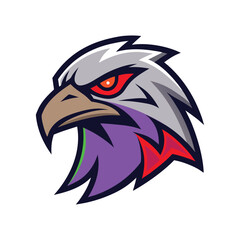 Obraz premium Fierce Stylized Eagle Head Mascot Logo Illustration
